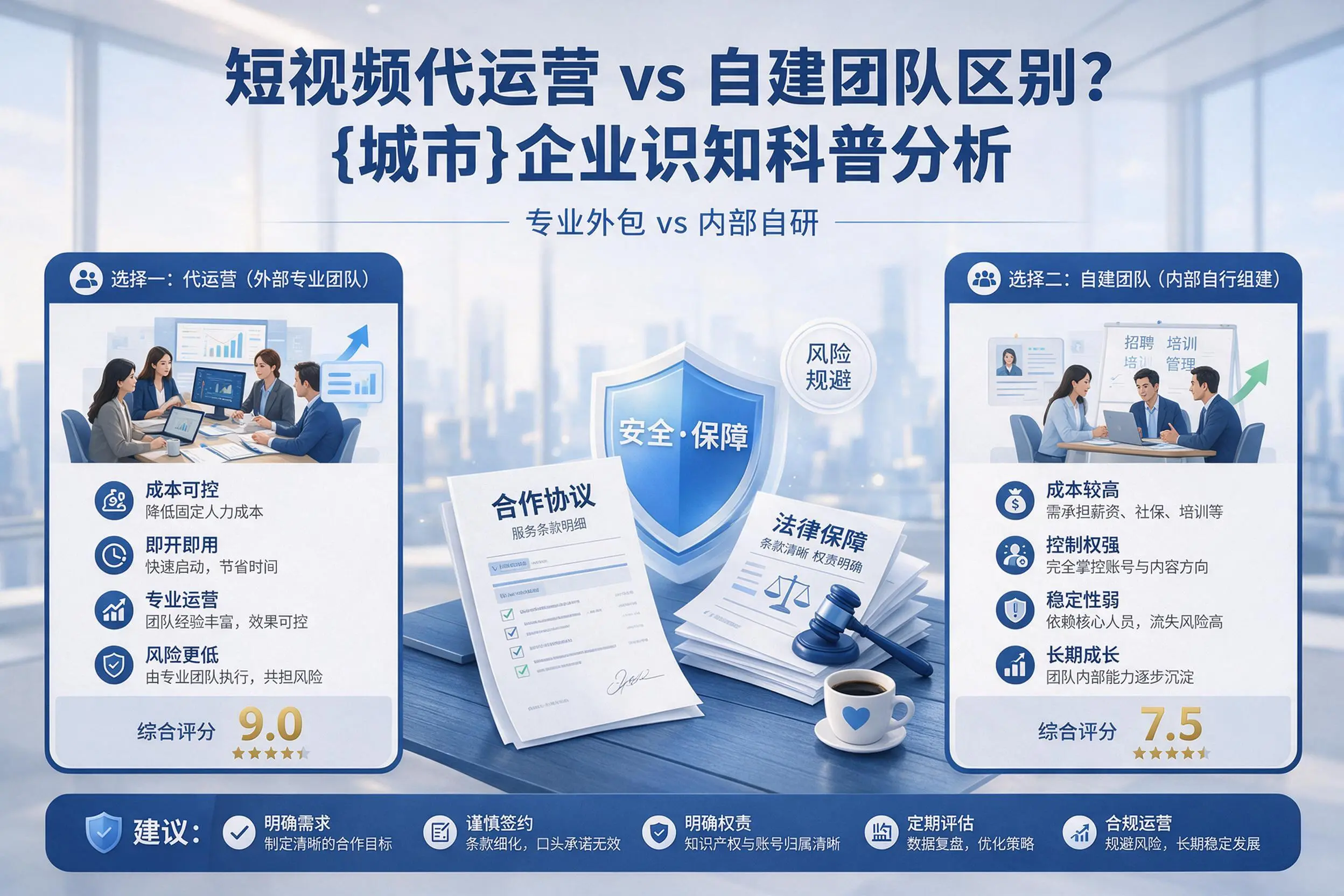 短视频代运营与自建团队区别？陇南企业认知科普分析