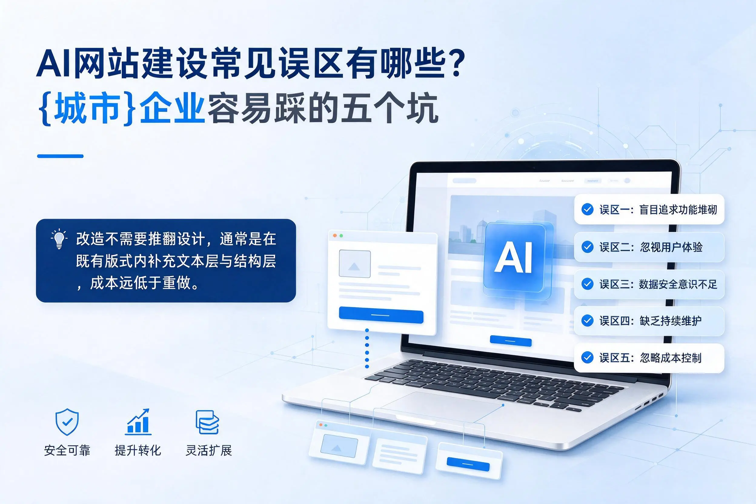 AI网站建设常见误区有哪些？陇南企业容易踩的五个坑