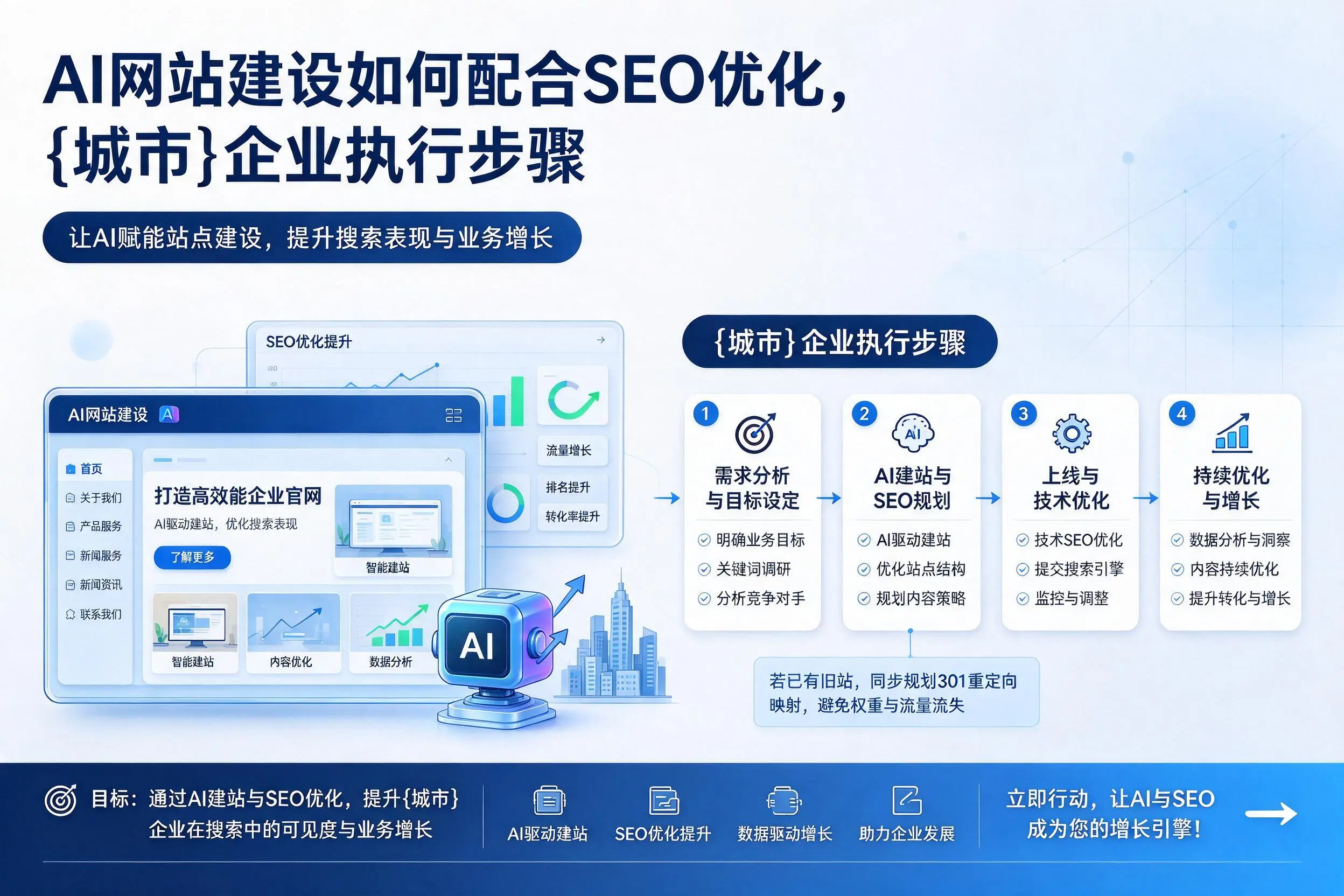 AI网站建设如何配合SEO优化，陇南企业执行步骤